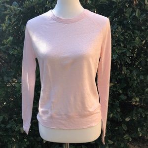 Vince Linen Long Sleeve Tee Casa Rosa NWT